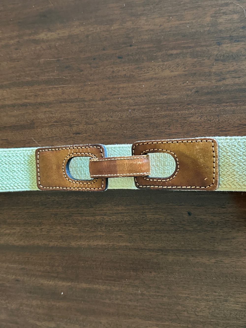 Vintage Anne Klein for Calderon size M leather buckle with elastic woven belt